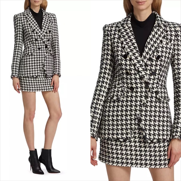 NWOT Veronica beard miller dickey houndstooth blazer frayed hem NO OFFERS - Picture 12 of 14